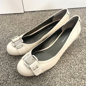 VIANNI COLLECTION White Wedge Heels Office Business Work Shoes Women's Size 10